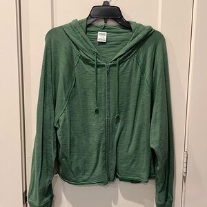 PINK Victoria's Secret Green Cropped Hoodie Jacket